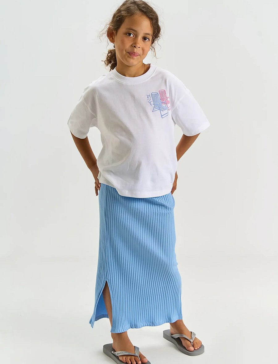 The New - TNTove Long Rib Skirt - midi nederdele - forever blue - 0