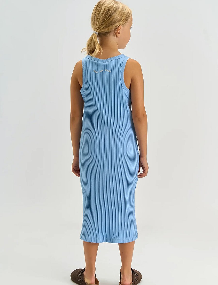The New - TNTove S_L Rib Dress - ermalausir hversdagskjólar - forever blue - 3