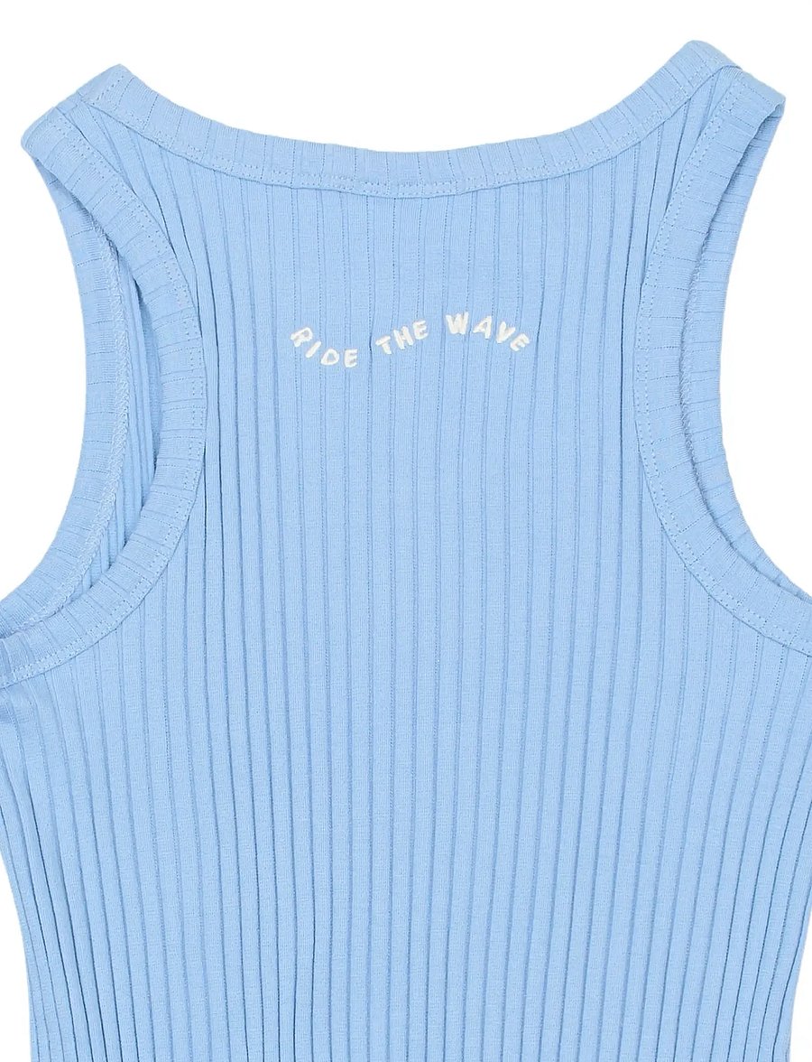 The New - TNTove S_L Rib Dress - ermalausir hversdagskjólar - forever blue - 4