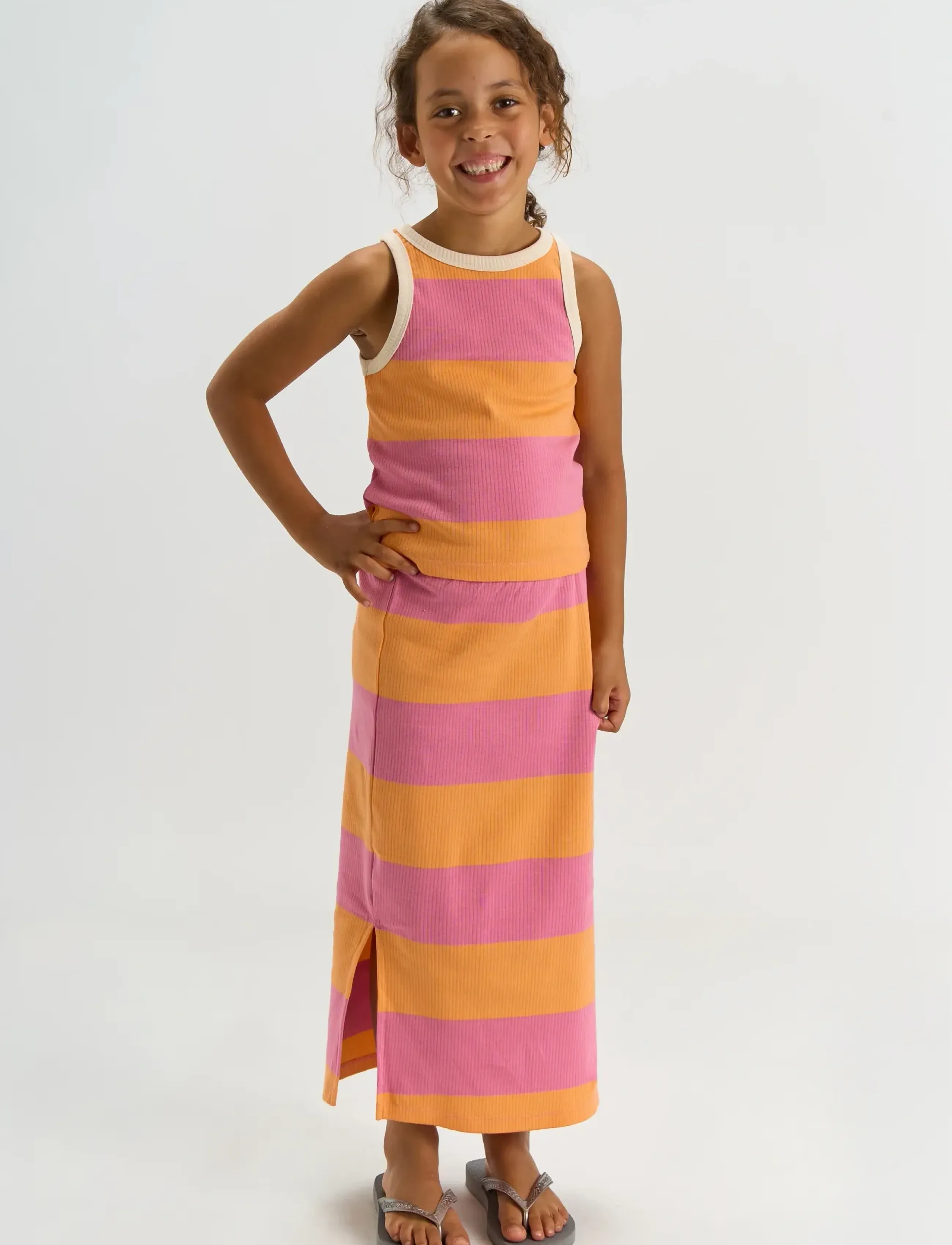 The New TNTatiana Long Rib Skirt - Skirts - CASHMERE ROSE STRIPED / pink/rose