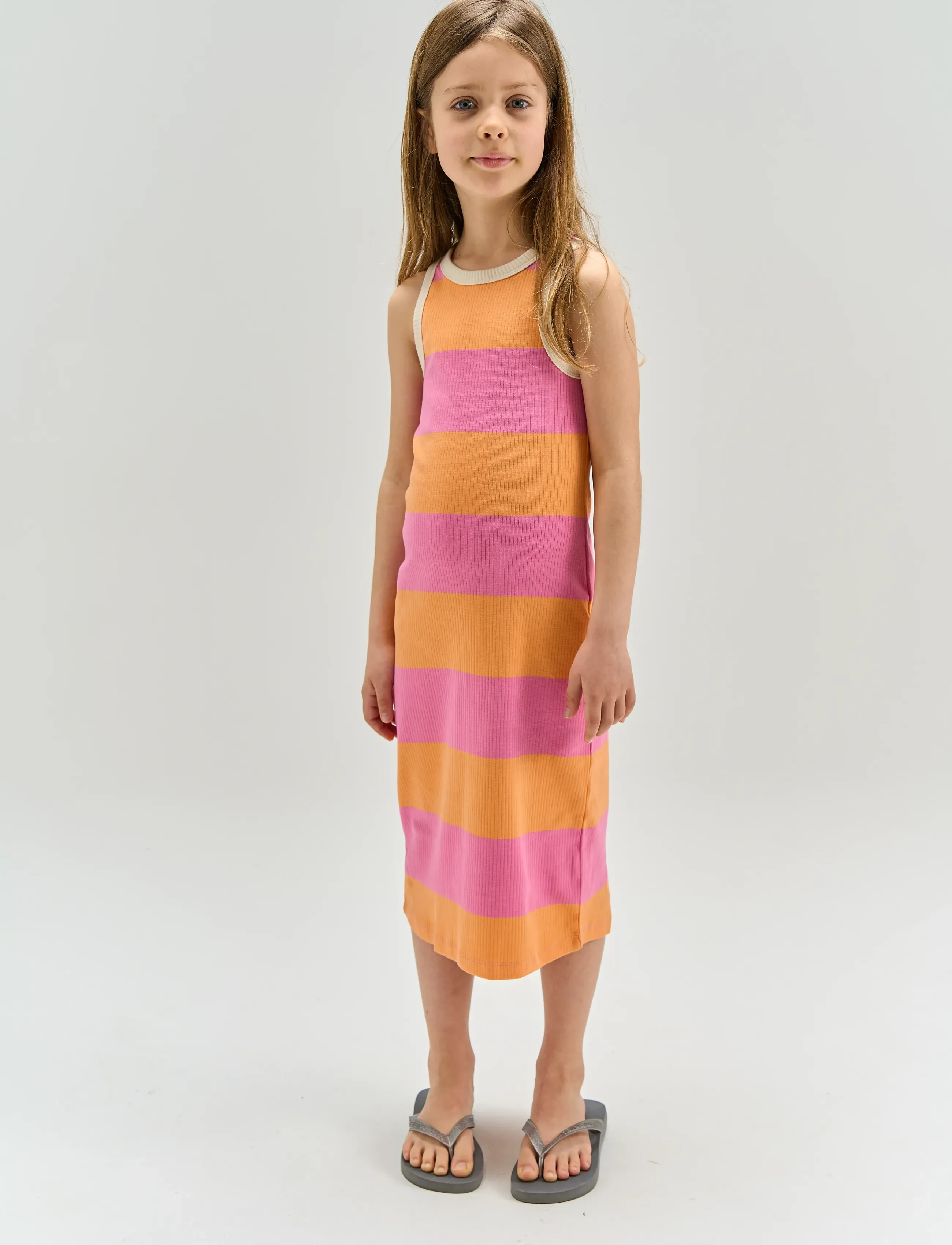 The New TNTatiana S_L Rib Dress - Casual dresses - CASHMERE ROSE STRIPED / pink/rose