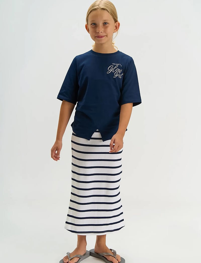 The New - TNTish Long Rib Skirt - maxi skirt - navy blazer striped - 0