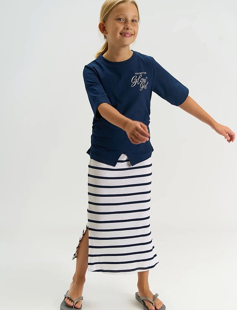 The New - TNTish Long Rib Skirt - maxi skirt - navy blazer striped - 3