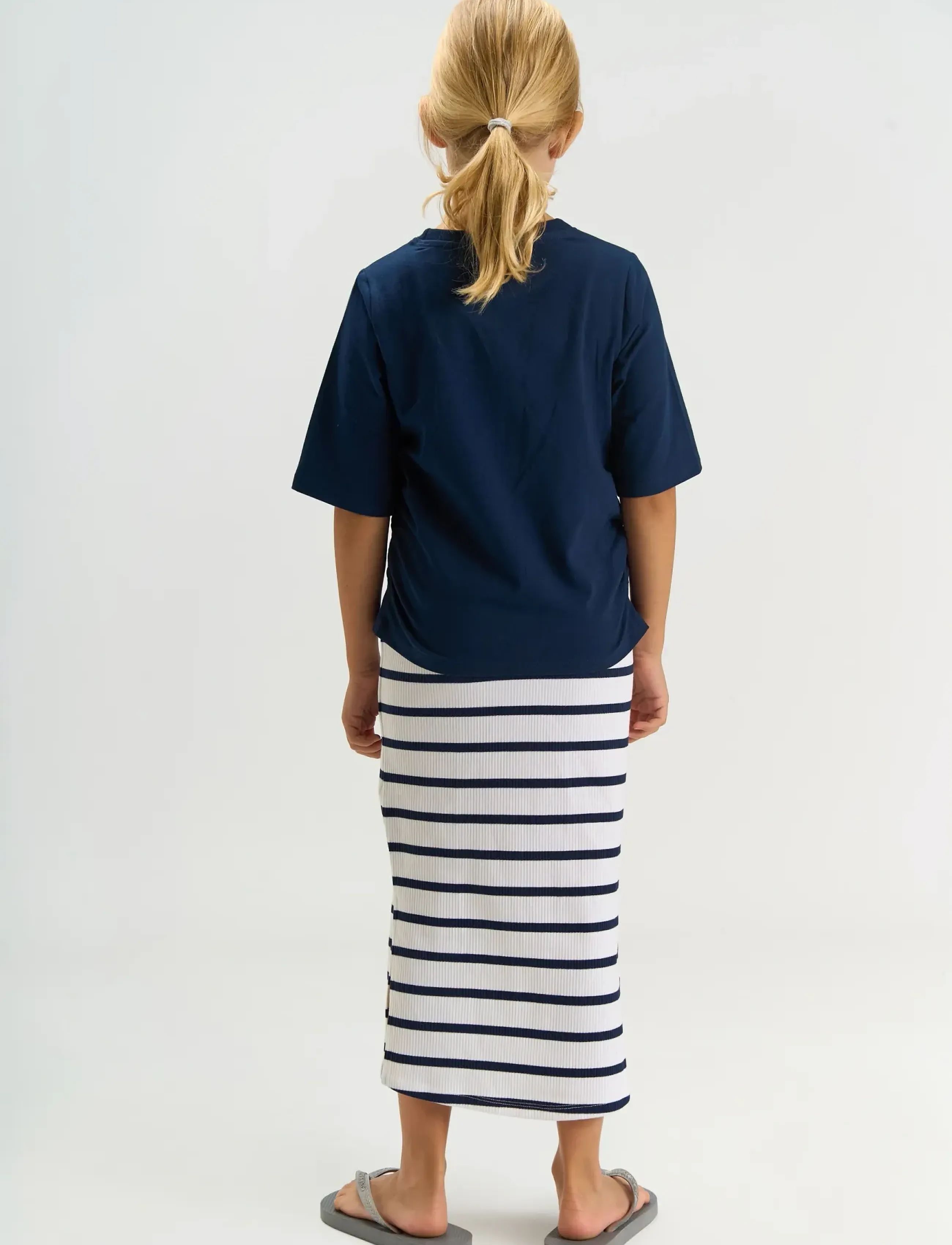 The New - TNTish Long Rib Skirt - nederdele - navy blazer striped - 4