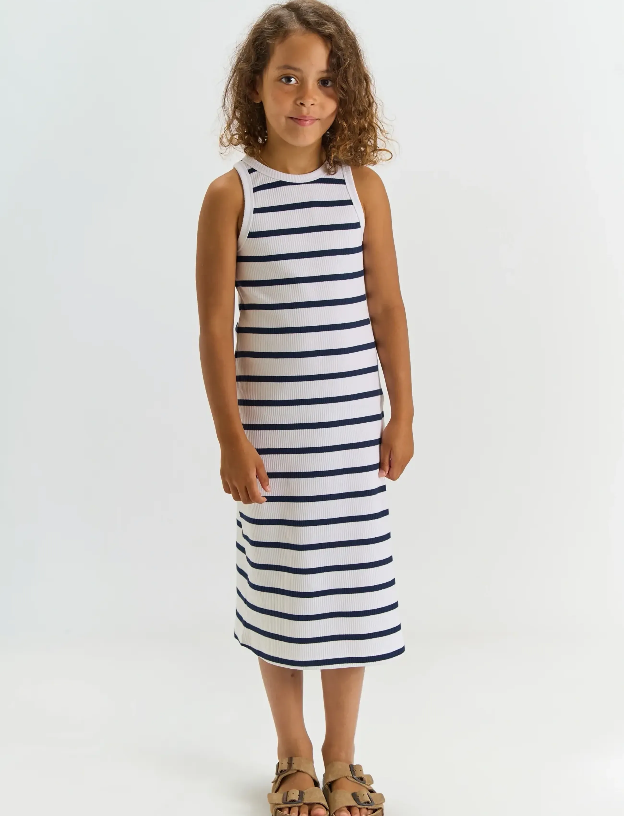 The New TNTish S_L Rib Dress - Kjoler & Nederdele - NAVY BLAZER STRIPED / white
