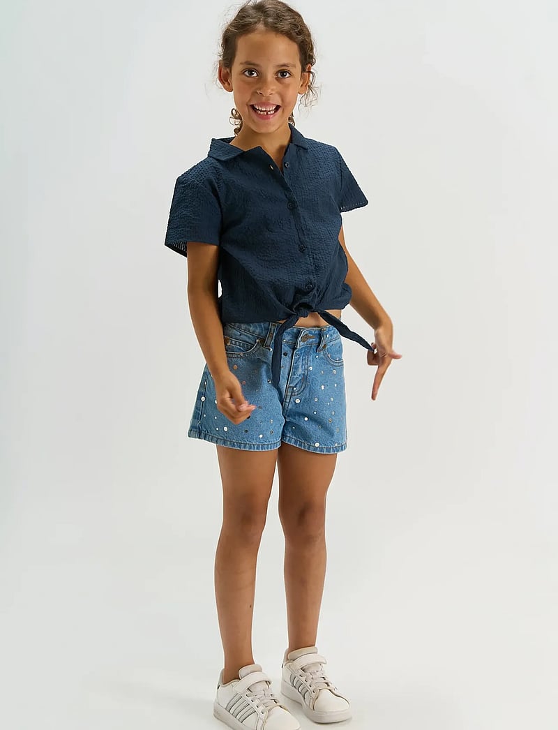 The New - TNTessa S_S Shirt - kurzärmlige hemden - navy blazer - 0