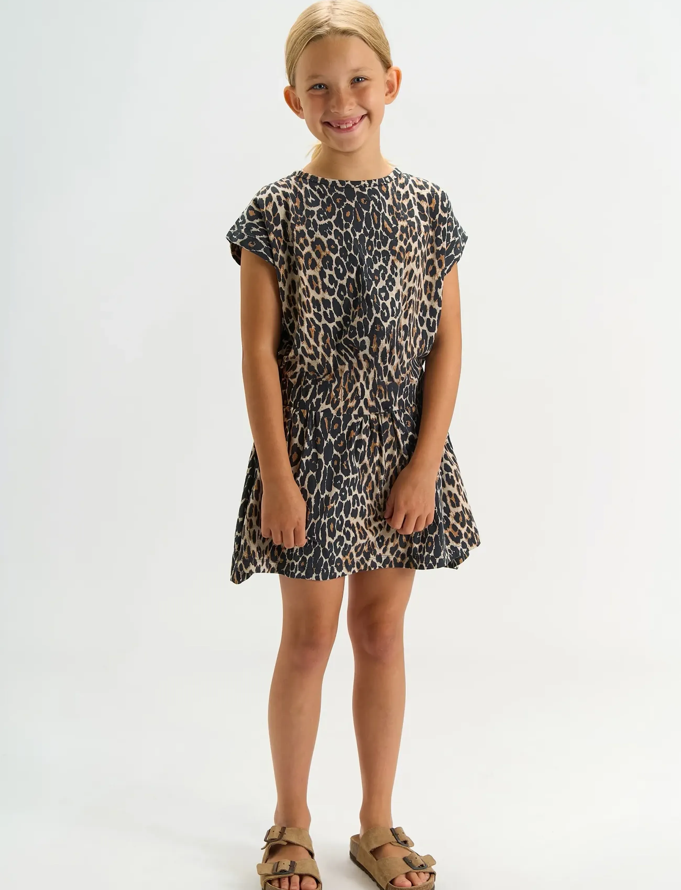The New TNTrue S_S Dress - Kjoler & Nederdele - RAINY DAY AOP TN / brown