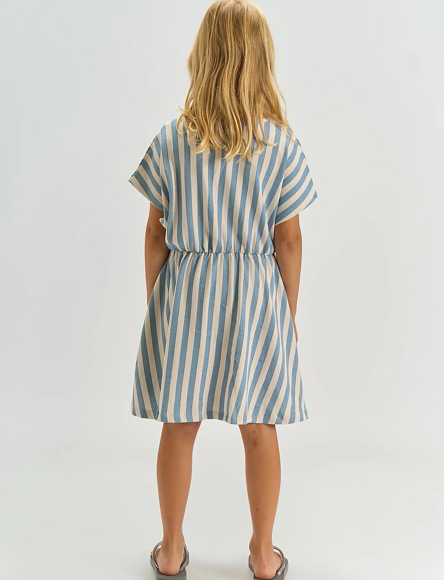 The New - TNTalia S_S Dress - kortærmede hverdagskjoler - forever blue striped - 3