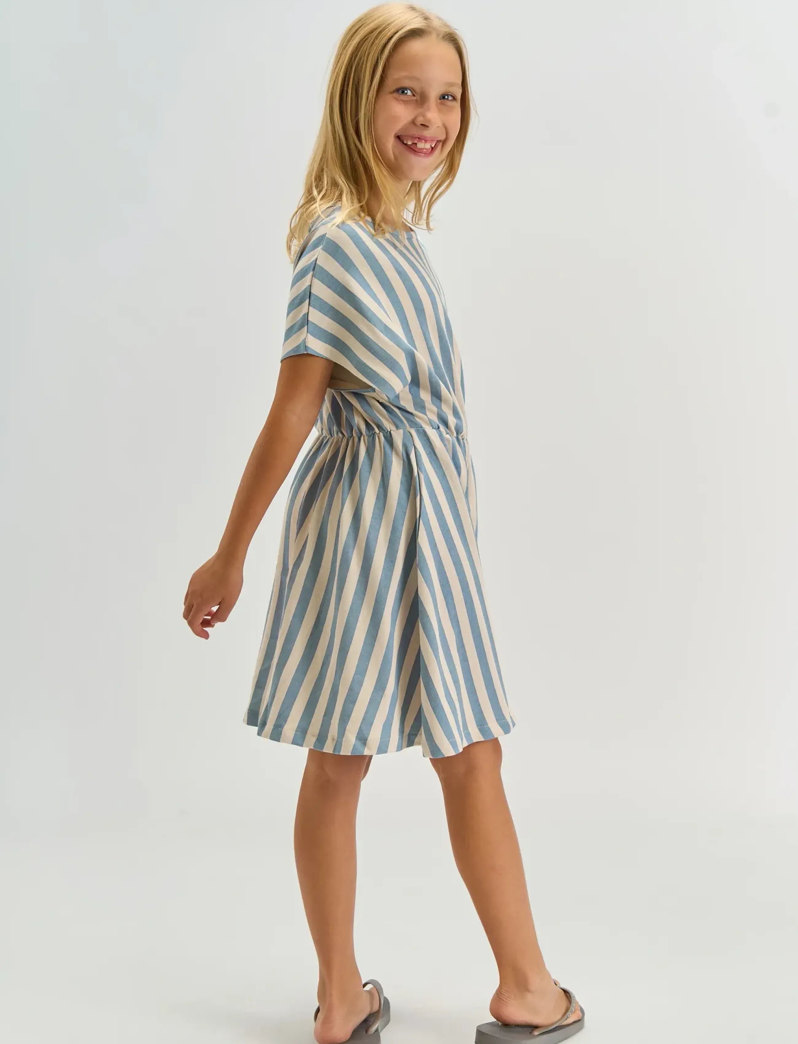 The New - TNTalia S_S Dress - kortærmede hverdagskjoler - forever blue striped - 4
