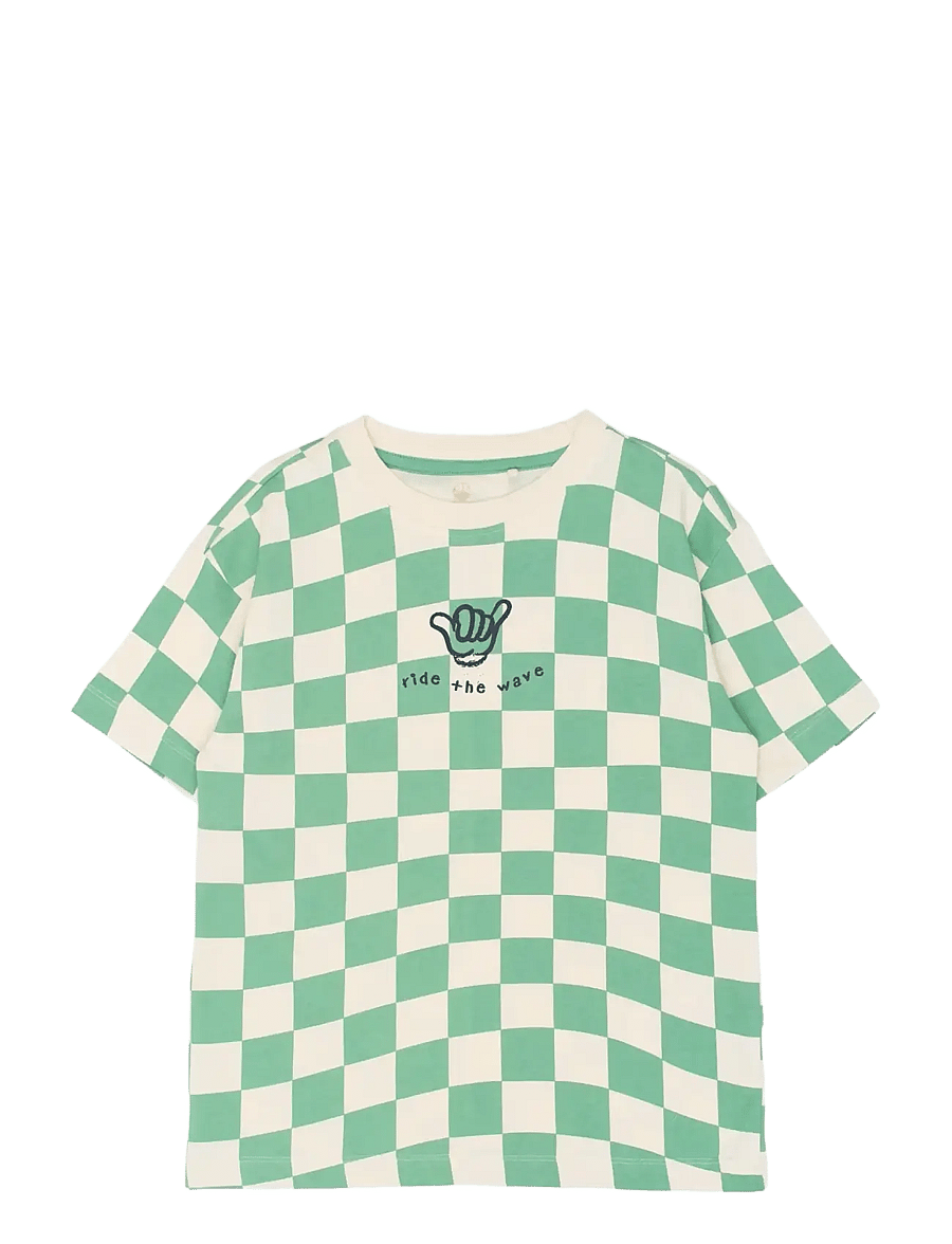 The New - TNTiago OS S_S Tee - kortärmade t-shirts - crÉme de menthe check - 1