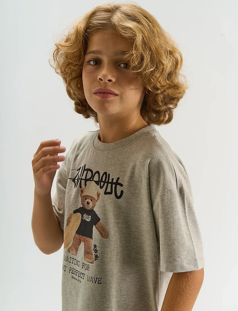 The New - TNTeddy OS S_S Tee - kortärmade t-shirts - light grey melange - 3