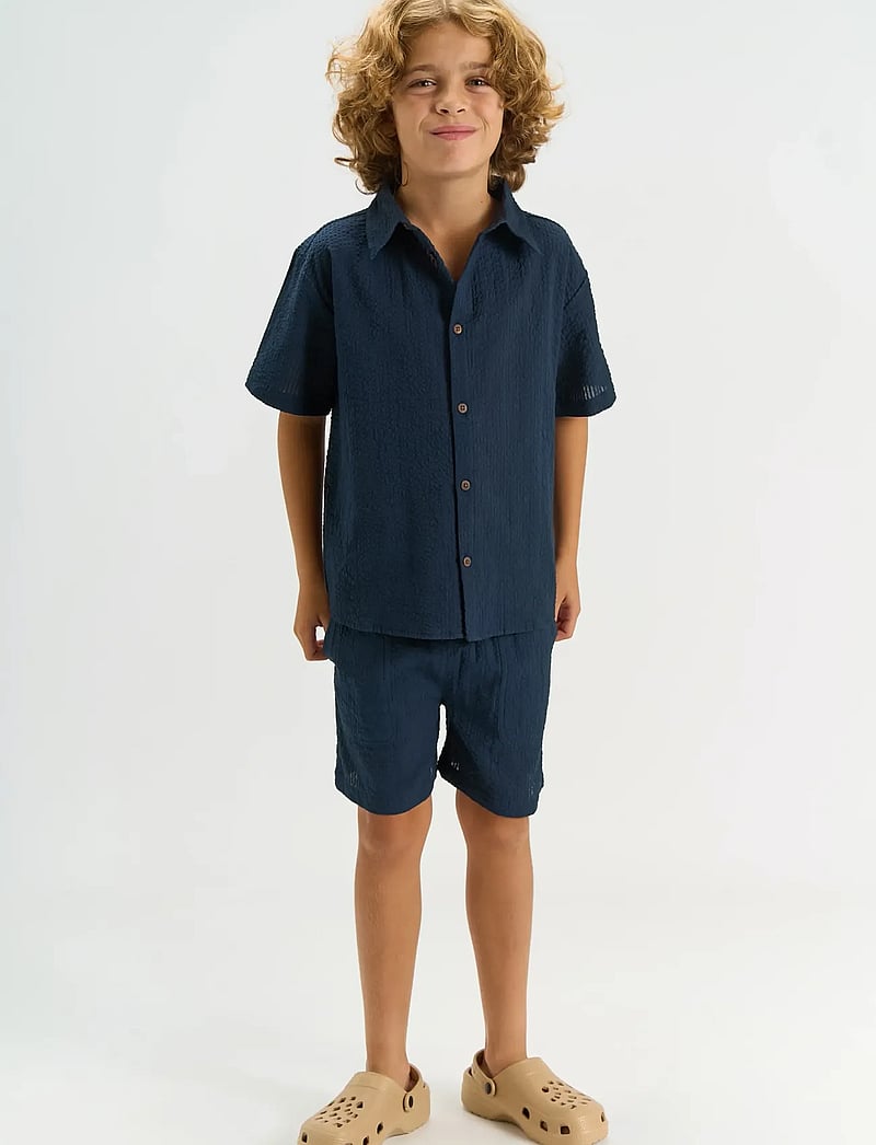 The New - TNTim S_S Shirt - kurzärmlige hemden - navy blazer - 0
