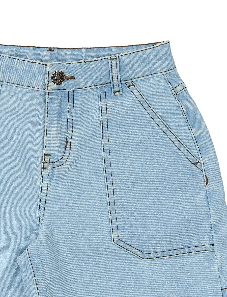 The New - TNSavid Baggy Fit Worker Shorts - cargo shorts - light blue denim - 2