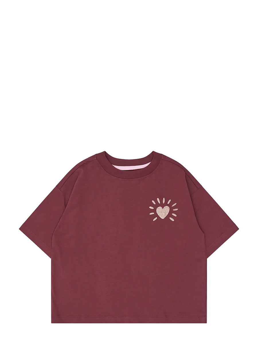 The New - TNVioletta OS S_S Tee - kortærmede t-shirts - burgundy tn - 1