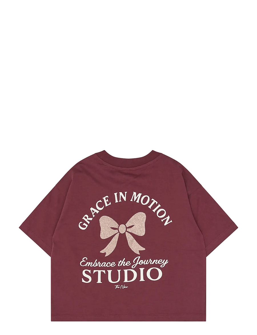 The New - TNVioletta OS S_S Tee - kortærmede t-shirts - burgundy tn - 2