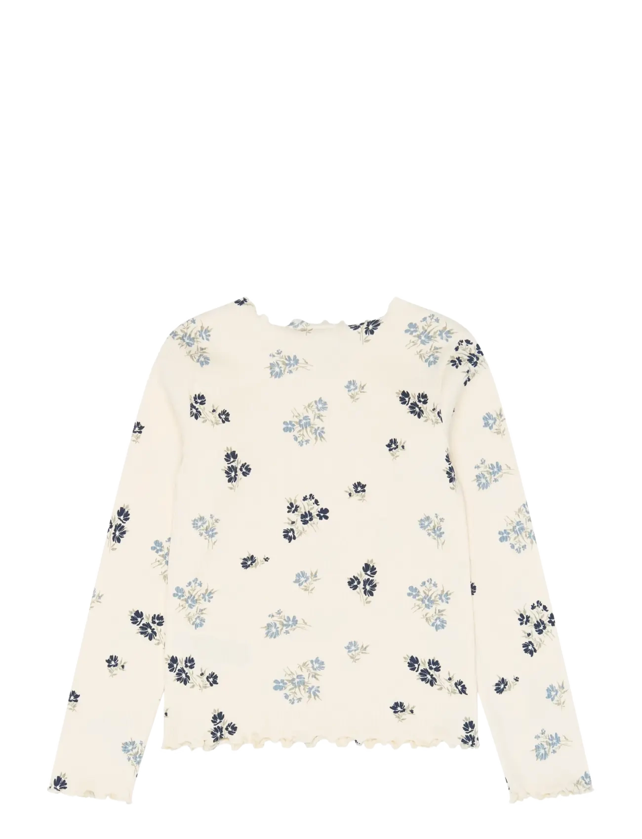 The New - TNValentina L_S Rib Tee - langærmede t-shirts - gardenia aop - 2