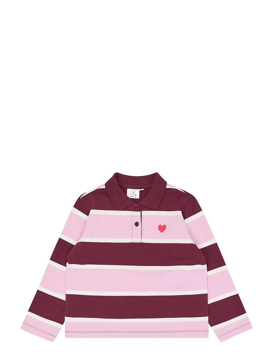 The New - TNVidette OS L_S Pique Polo - langærmede poloer - burgundy striped tn - 1