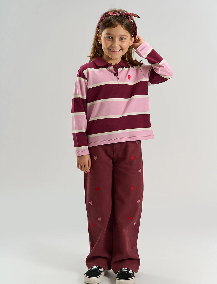 The New - TNVidette OS L_S Pique Polo - langærmede poloer - burgundy striped tn - 0