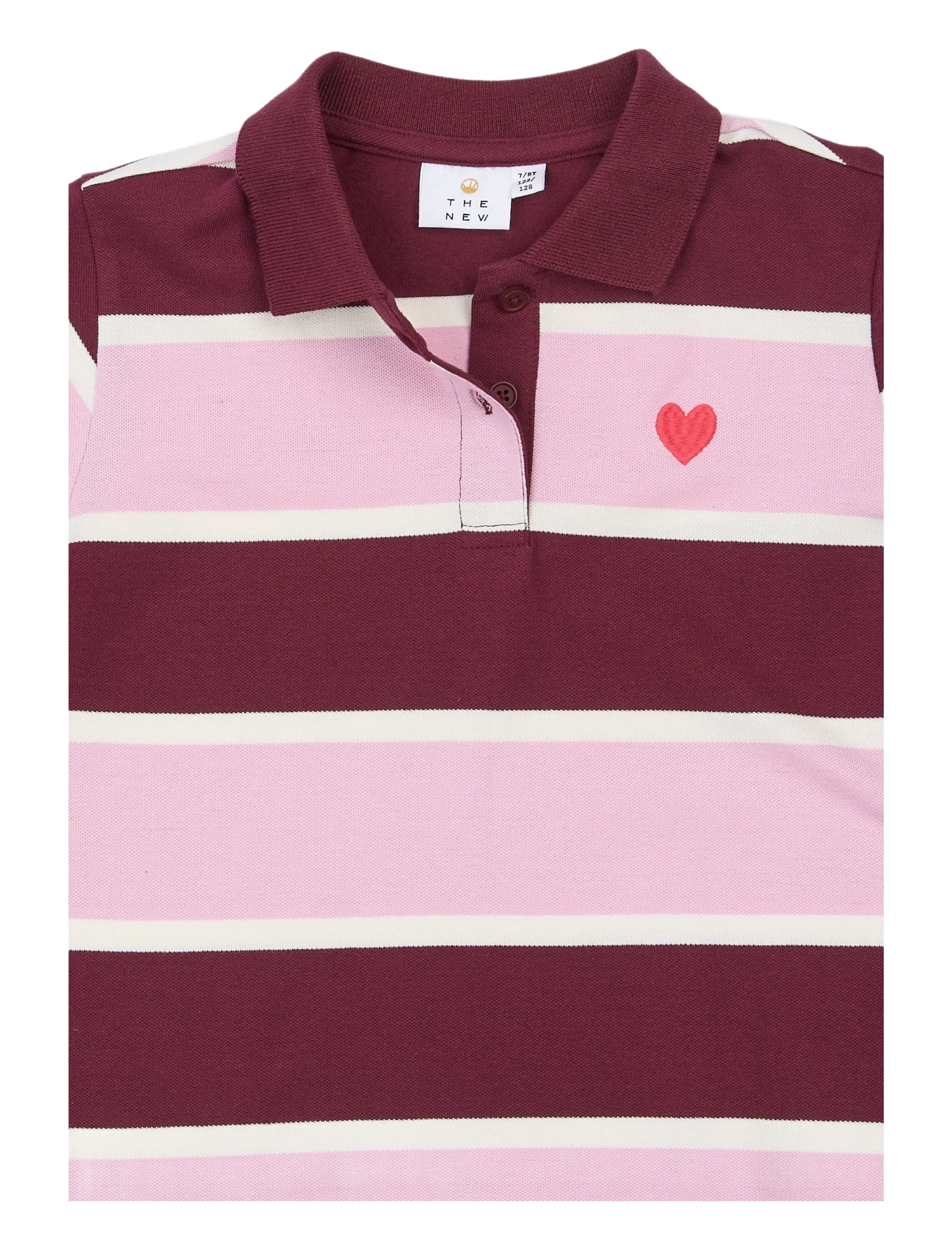 The New - TNVidette OS L_S Pique Polo - langærmede poloer - burgundy striped tn - 3
