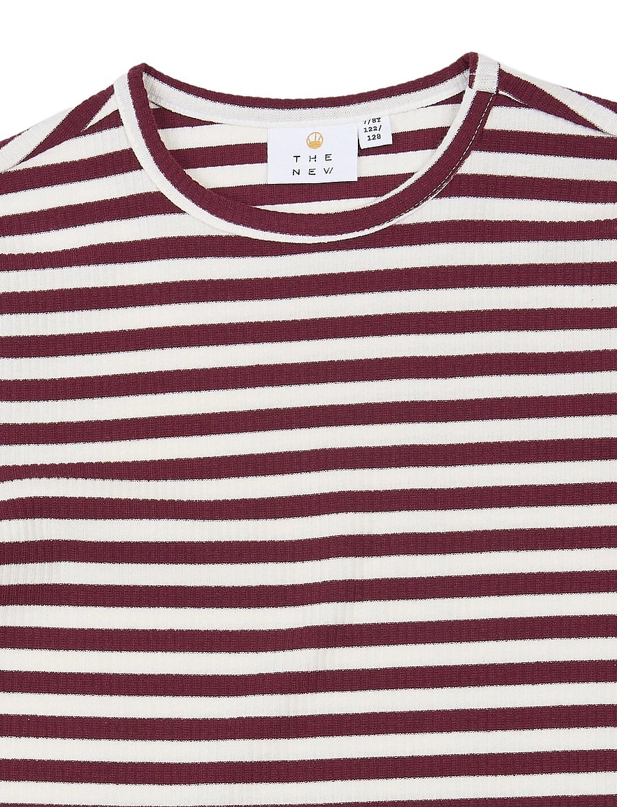 The New - TNMoore L_S Rib Tee - långärmade t-shirts - gardenia striped - 4