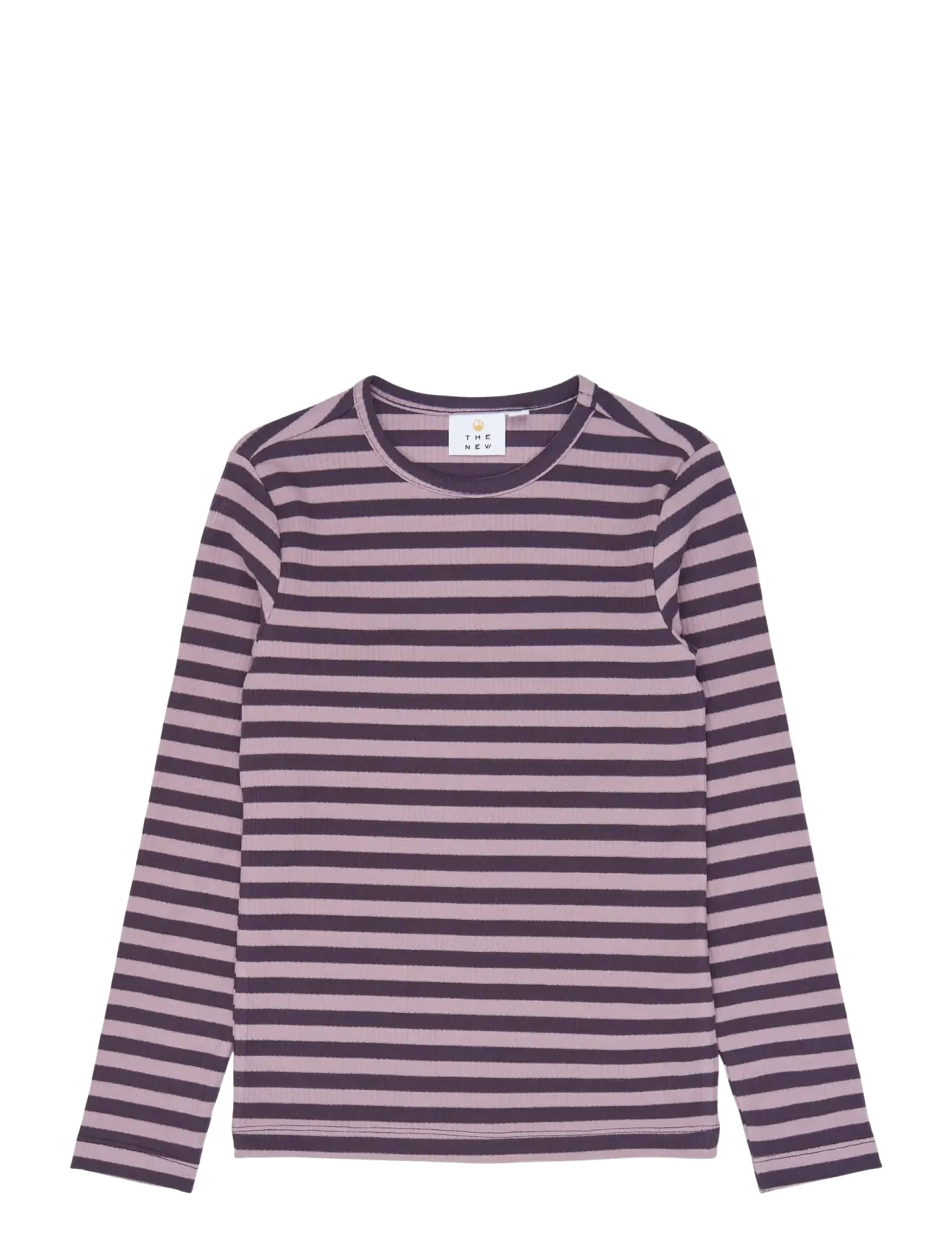 The New TNMoore L_S Rib Tee - Toppar & T-shirts - SWEET GRAPE STRIPED TN / purple