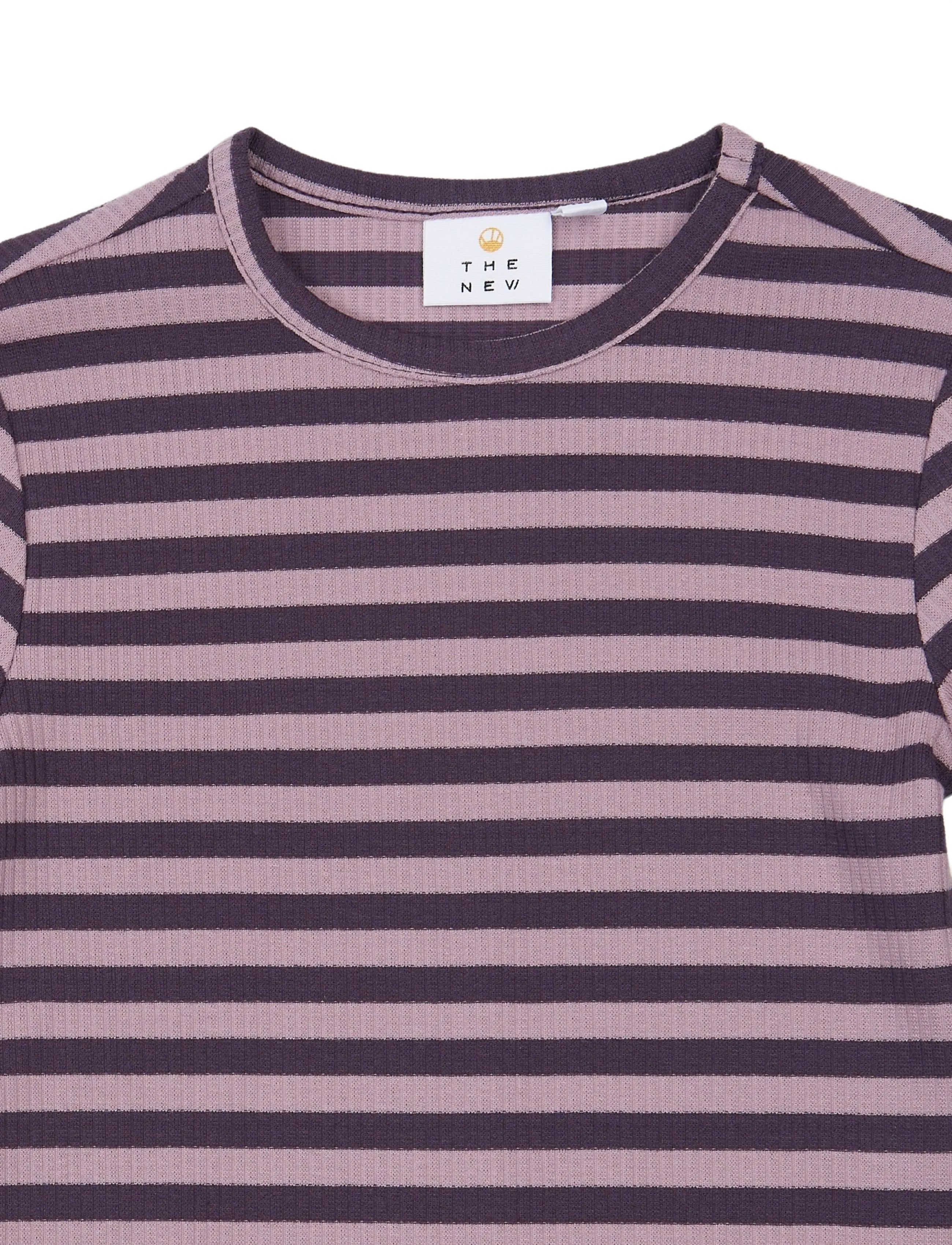 The New - TNMoore L_S Rib Tee - långärmade t-shirts - sweet grape striped tn - 2