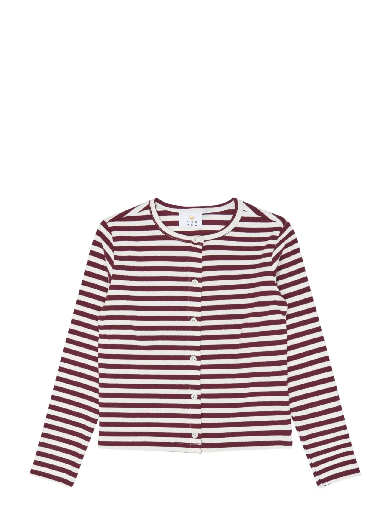 The New - TNMoore L_S Rib Cardigan - gardenia striped - 1