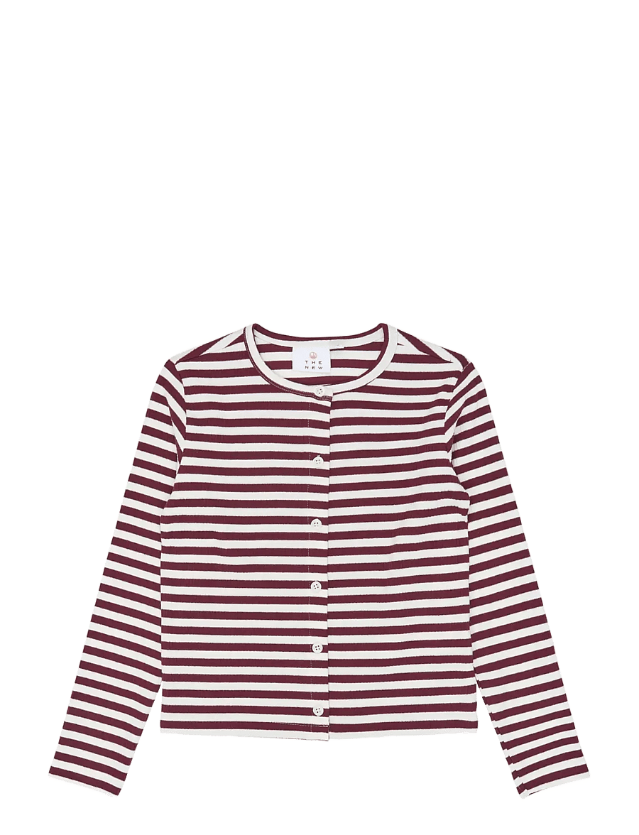The New - TNMoore L_S Rib Cardigan - gardenia striped - 1