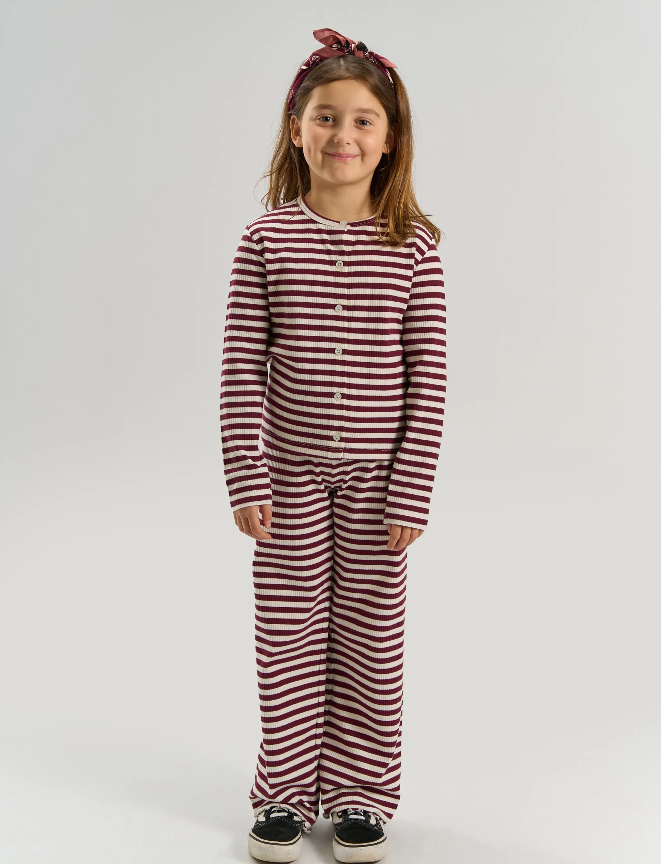 The New TNMoore L_S Rib Cardigan - Cardigans - GARDENIA STRIPED / cream