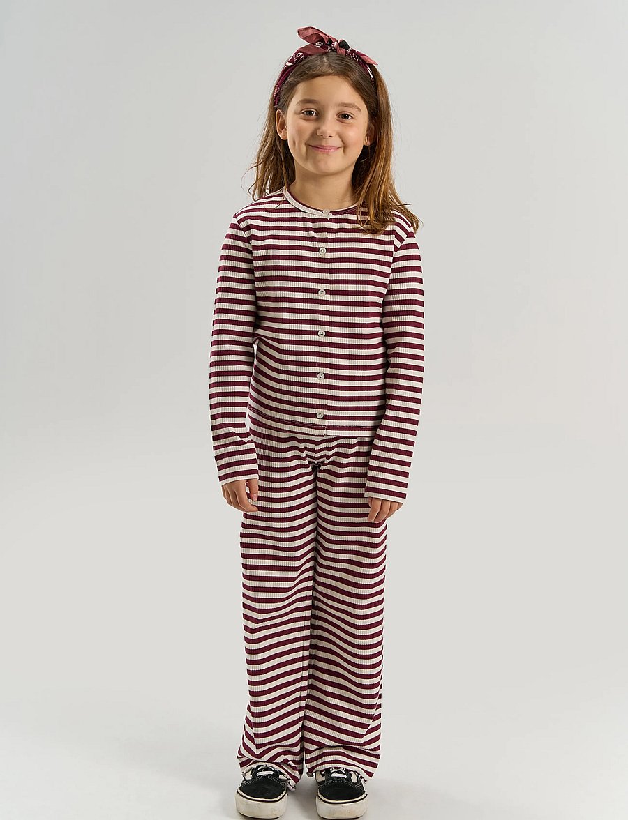 The New - TNMoore L_S Rib Cardigan - gardenia striped - 0