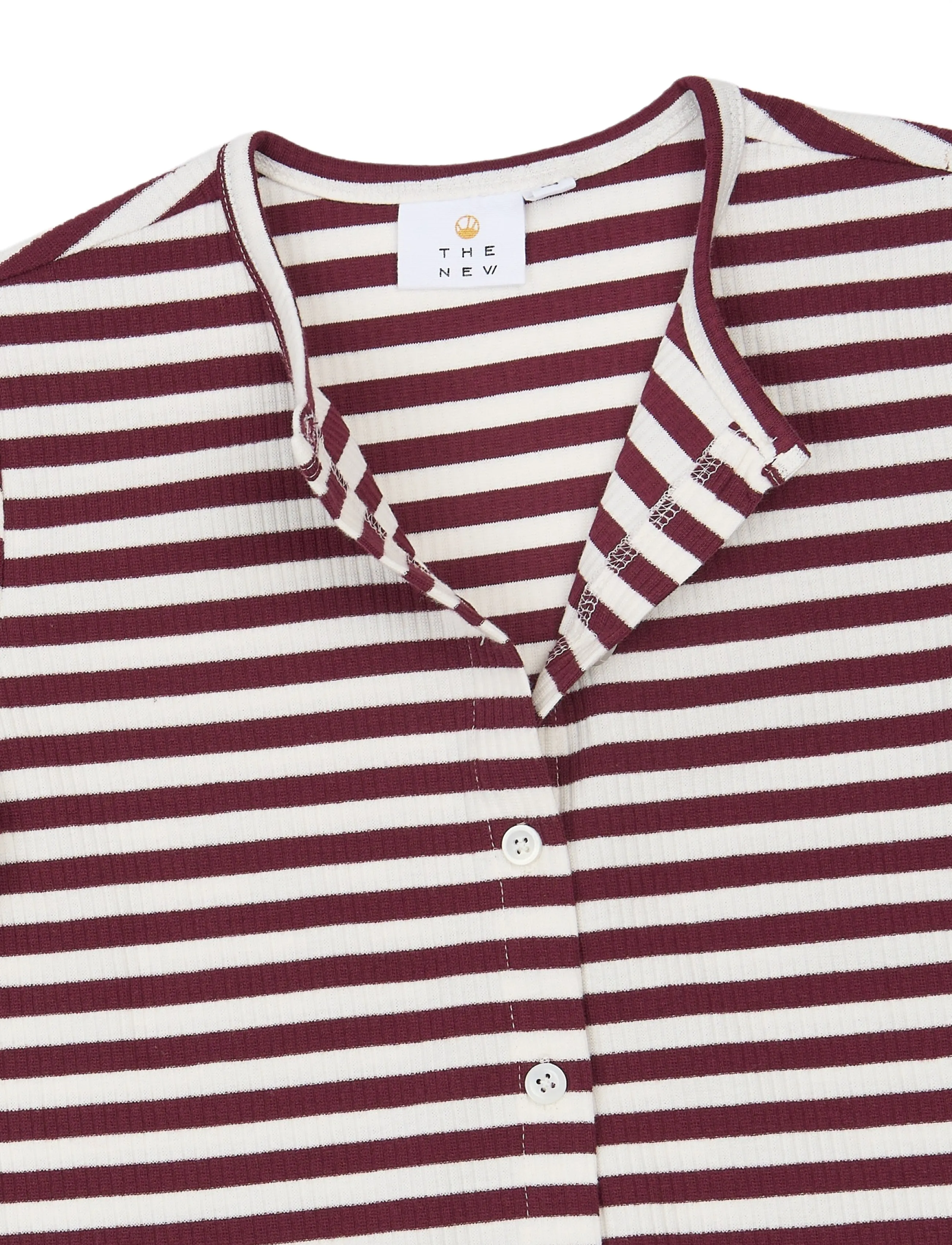The New - TNMoore L_S Rib Cardigan - gardenia striped - 4