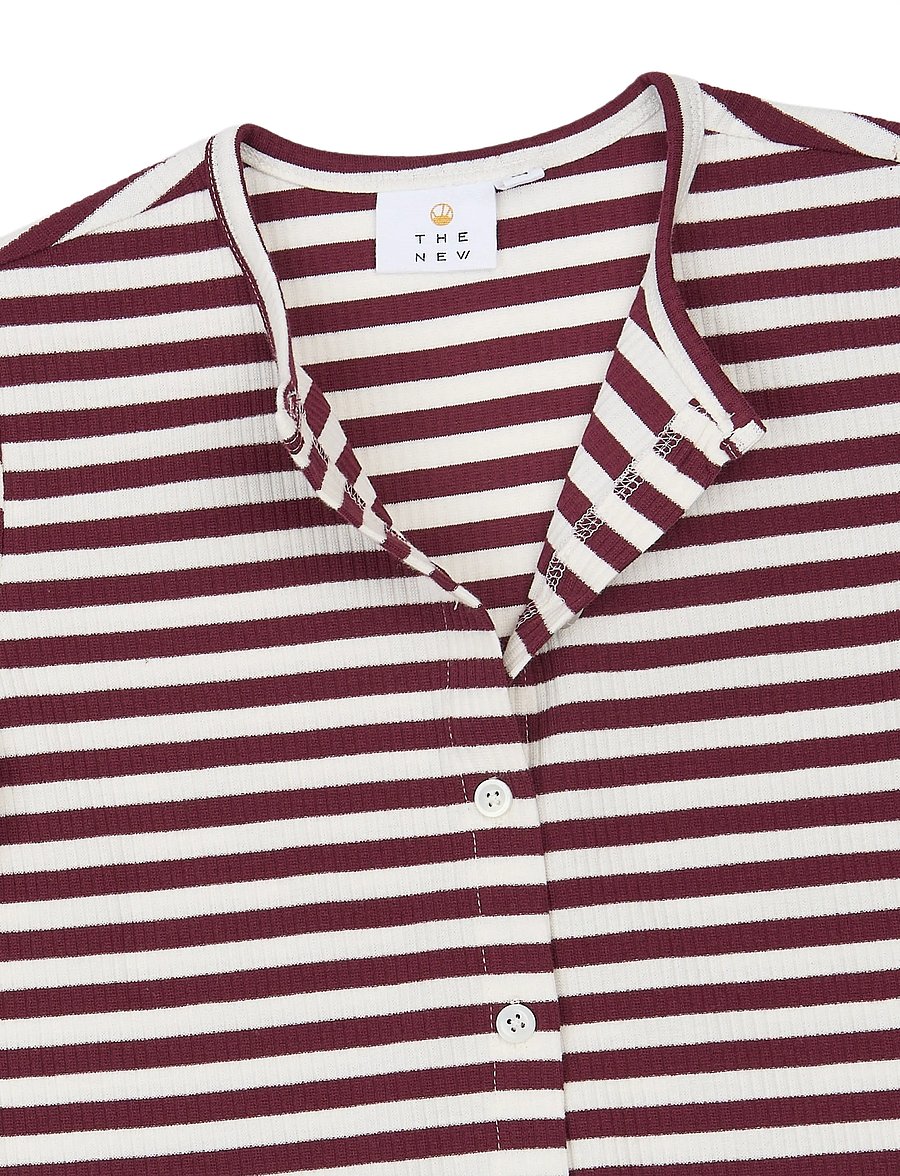 The New - TNMoore L_S Rib Cardigan - gardenia striped - 4