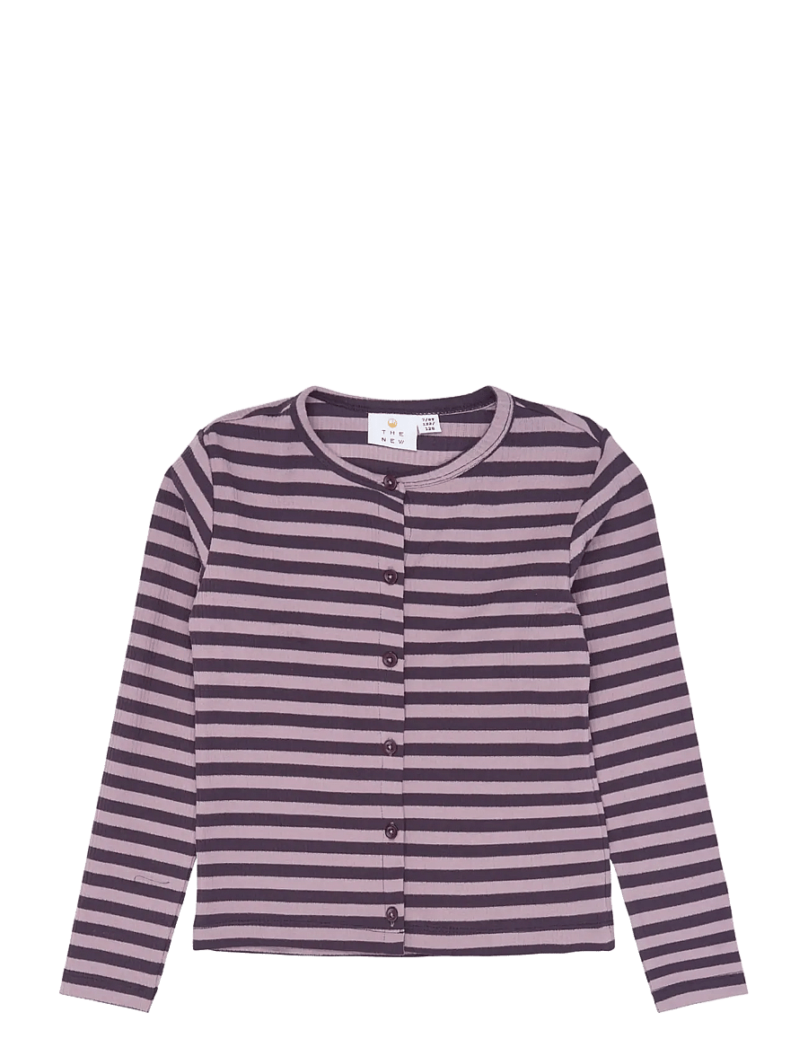 The New - TNMoore L_S Rib Cardigan - sweet grape striped tn - 1
