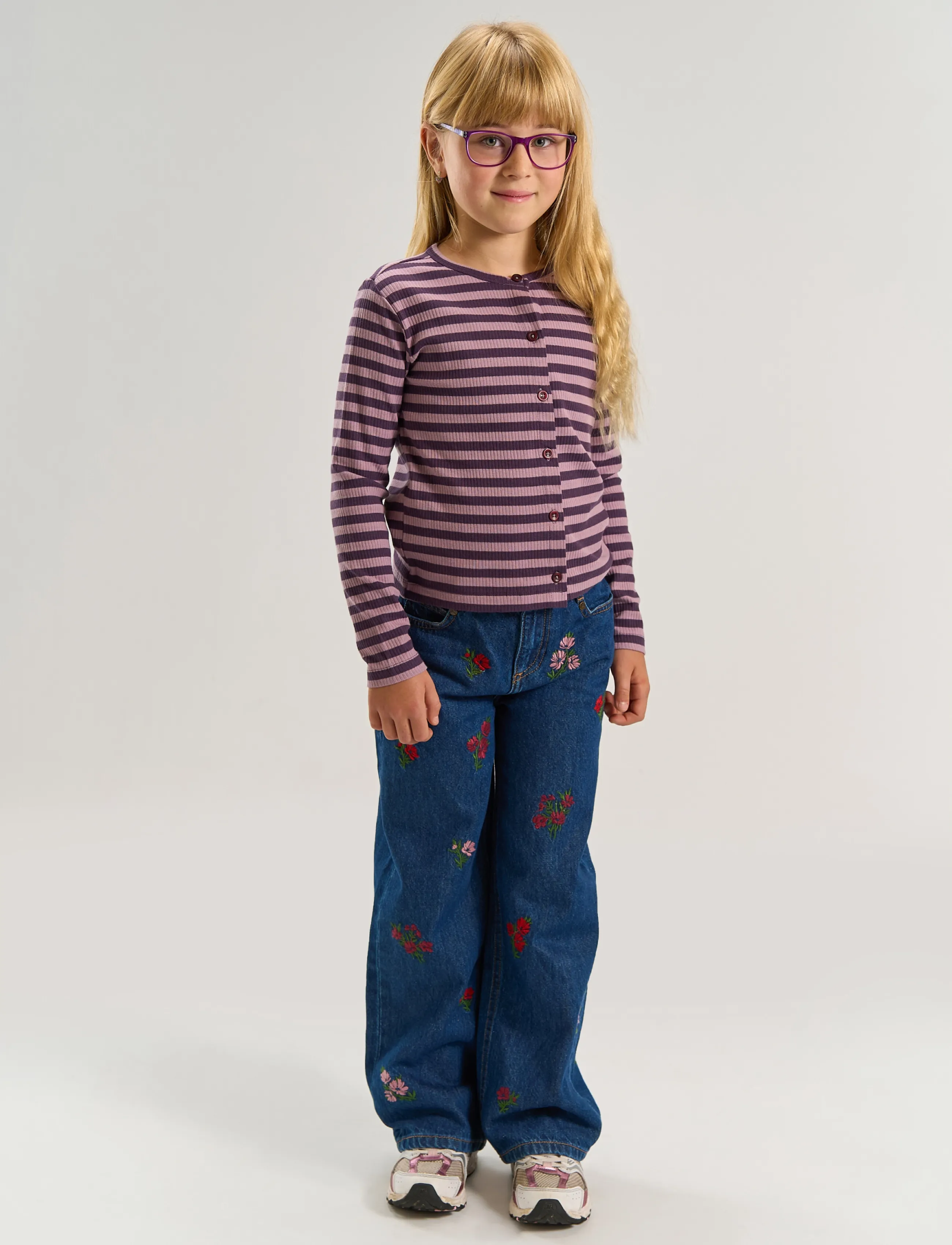 The New TNMoore L_S Rib Cardigan - Cardigans - SWEET GRAPE STRIPED TN / purple