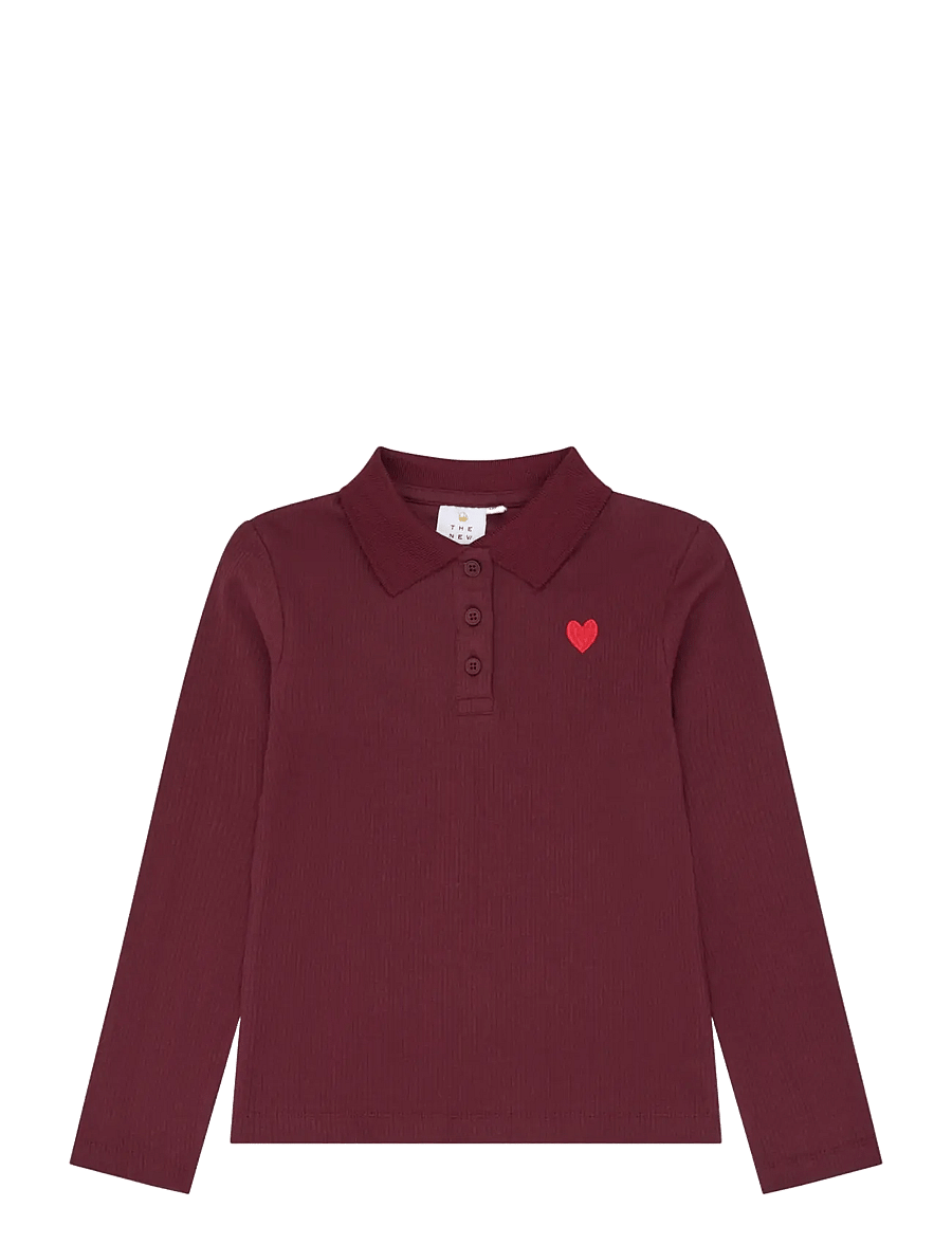 The New - TNVarena L_S Rib Polo - langärmelig poloshirt - burgundy tn - 1