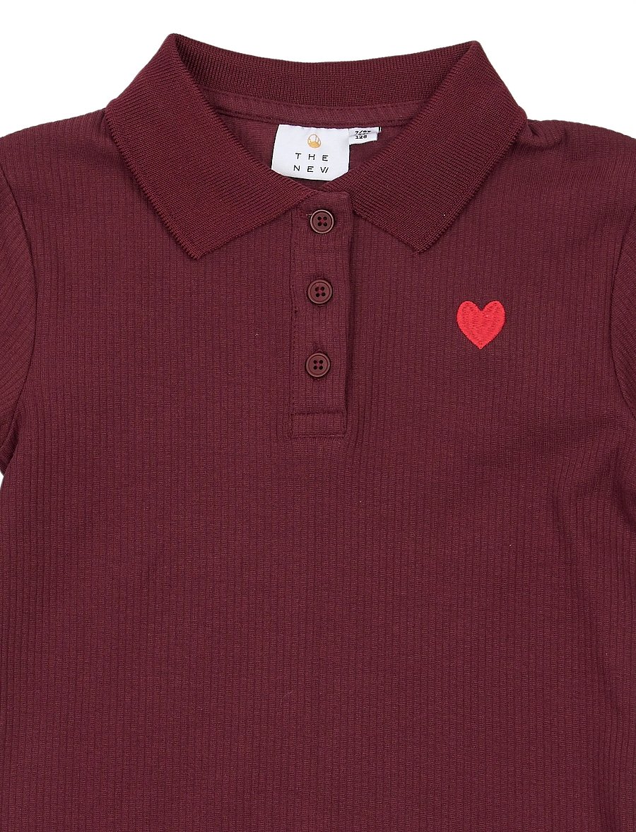 The New - TNVarena L_S Rib Polo - langärmelig poloshirt - burgundy tn - 4