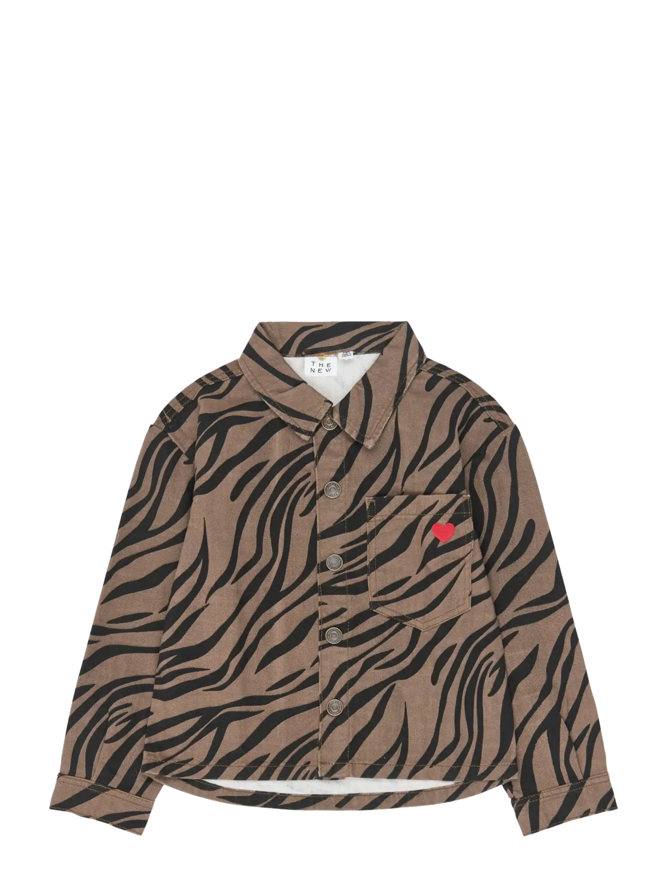 The New TNVanya OS Denim Overshirt - Skjorter - TAUPE GRAY AOP TN / brown