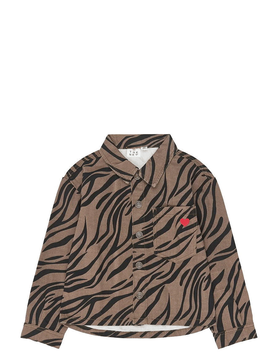 The New - TNVanya OS Denim Overshirt - taupe gray aop tn - 1