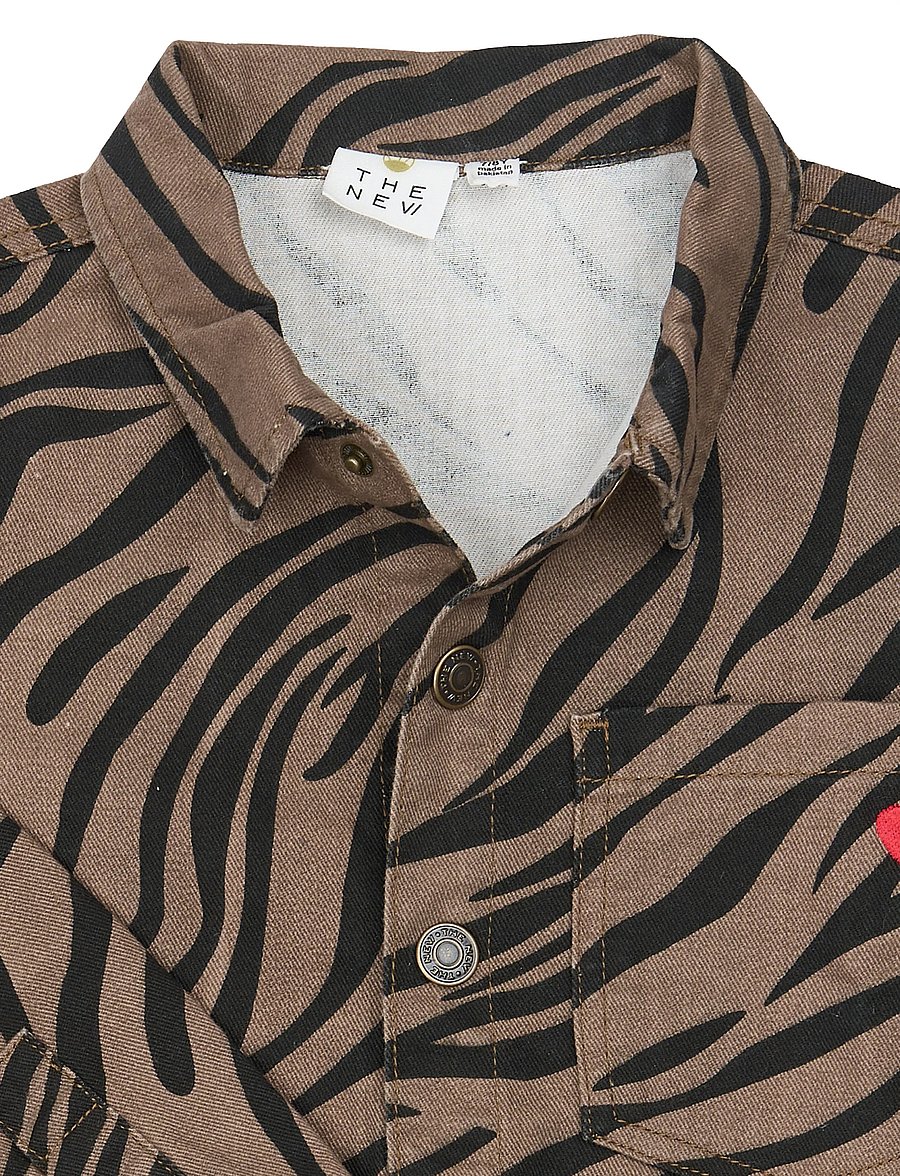 The New - TNVanya OS Denim Overshirt - taupe gray aop tn - 5