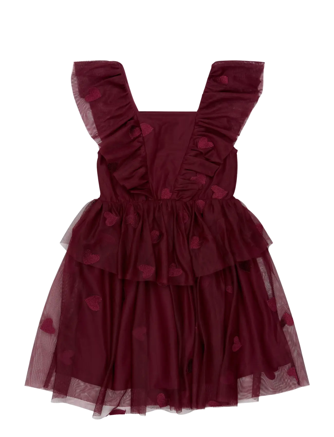 The New - TNVohanna S_L Mesh Dress - varrukateta vabaajakleidid - burgundy emb tn - 1