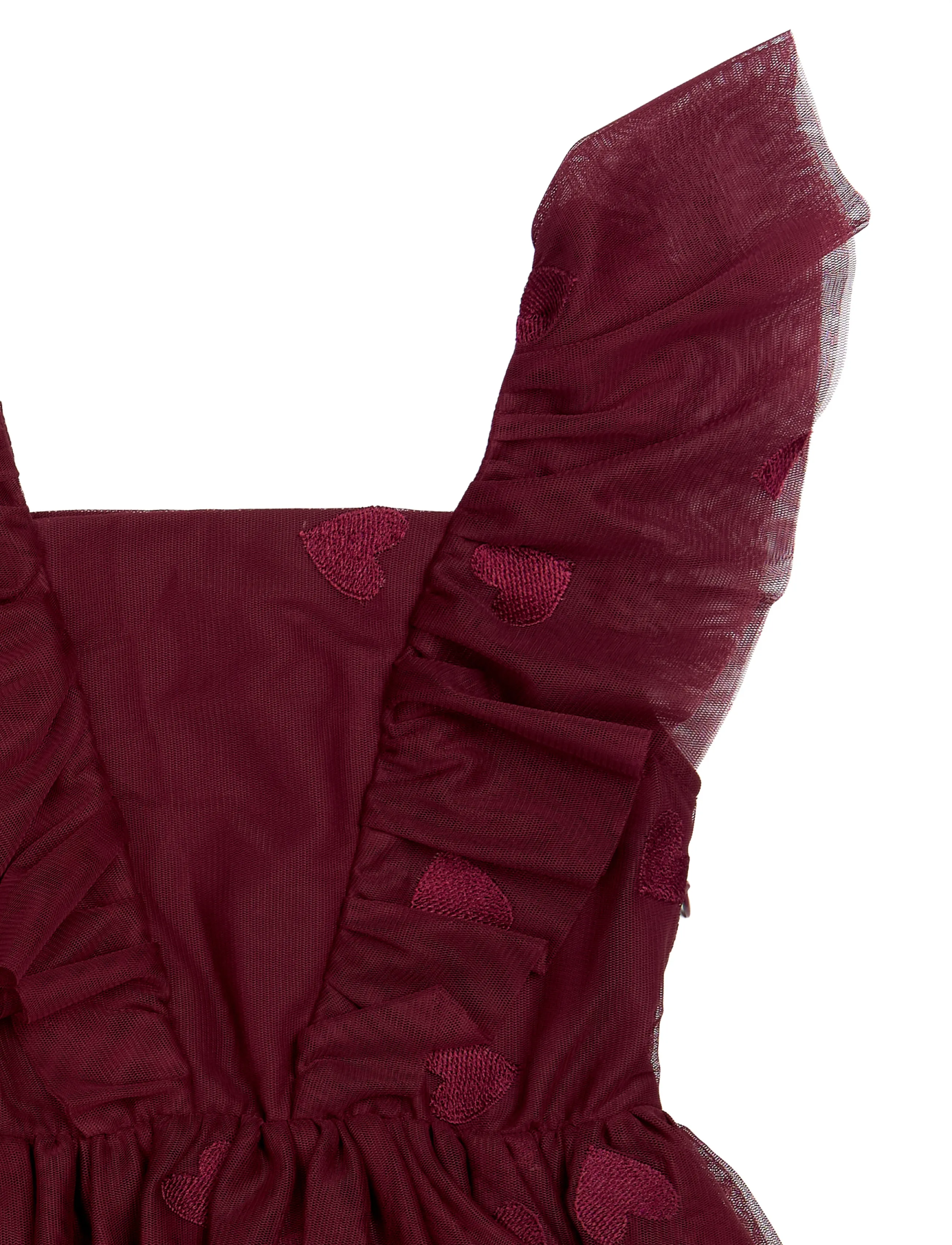 The New - TNVohanna S_L Mesh Dress - varrukateta vabaajakleidid - burgundy emb tn - 2