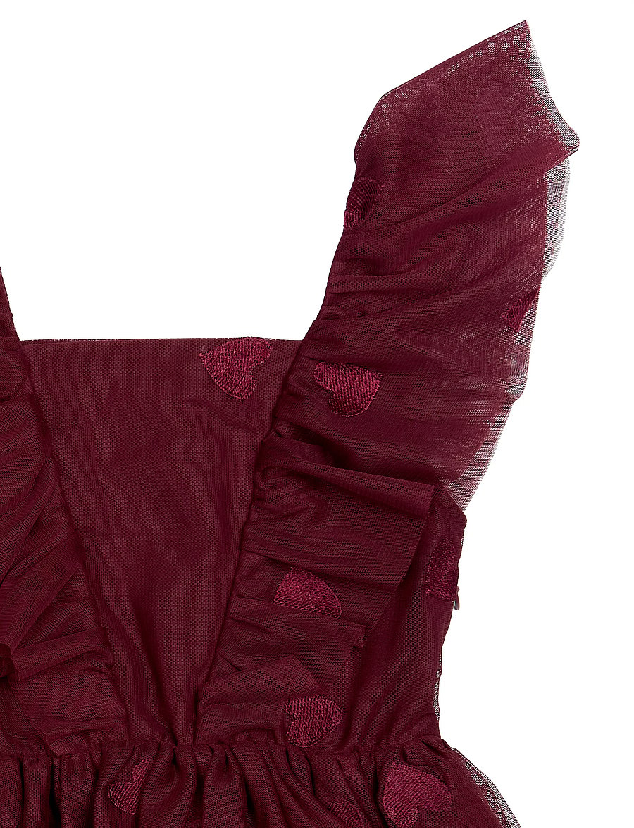 The New - TNVohanna S_L Mesh Dress - varrukateta vabaajakleidid - burgundy emb tn - 2