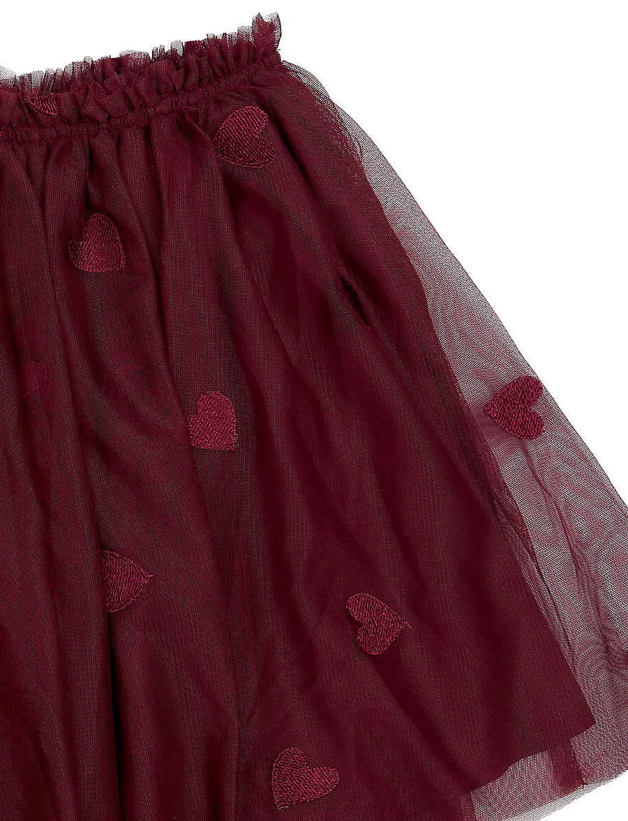 The New - TNVohanna Mesh Skirt - tüllseelikud - burgundy emb tn - 1