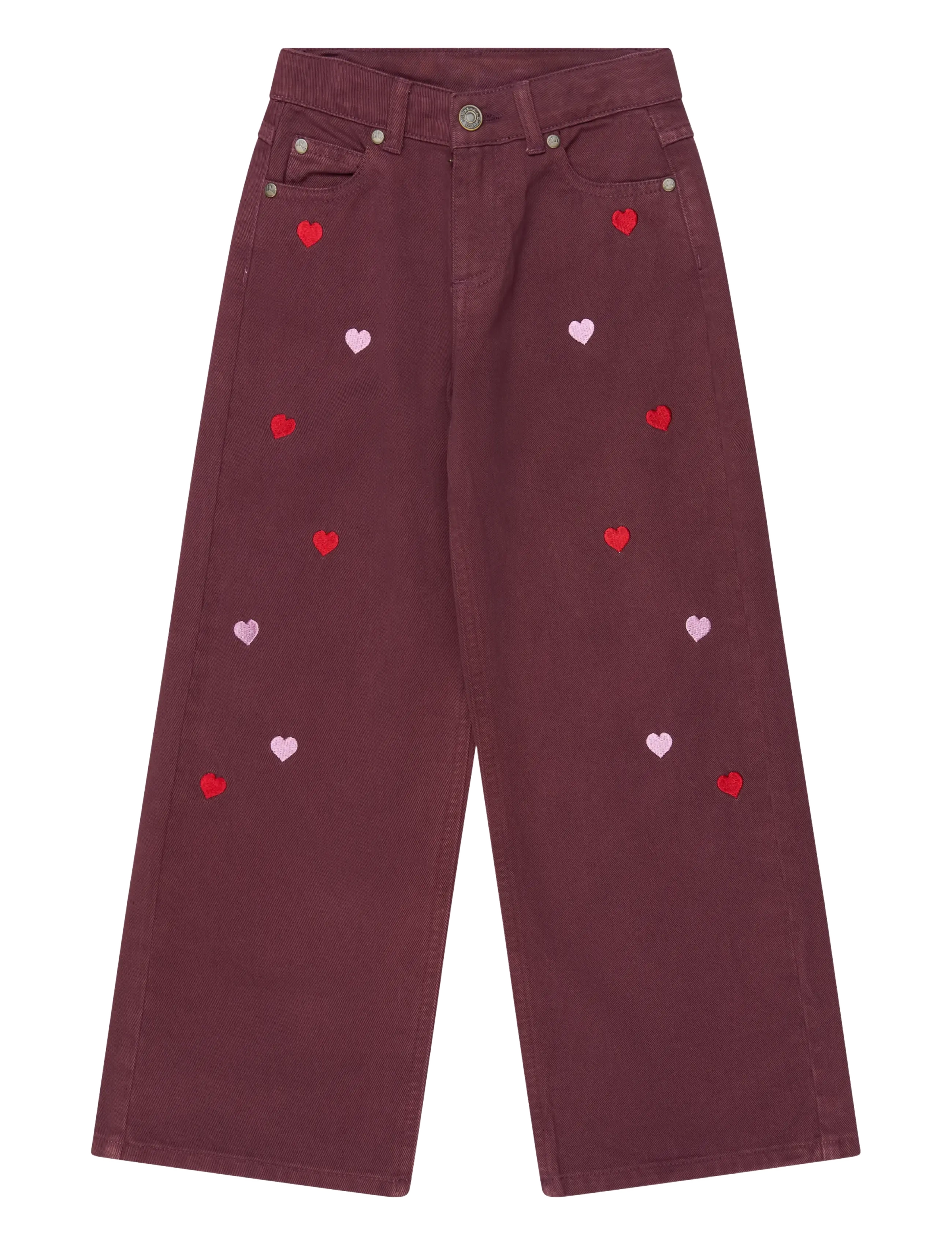 The New TNValentine Wide Fit Jeans - Kläder - BURGUNDY EMB TN / burgundy