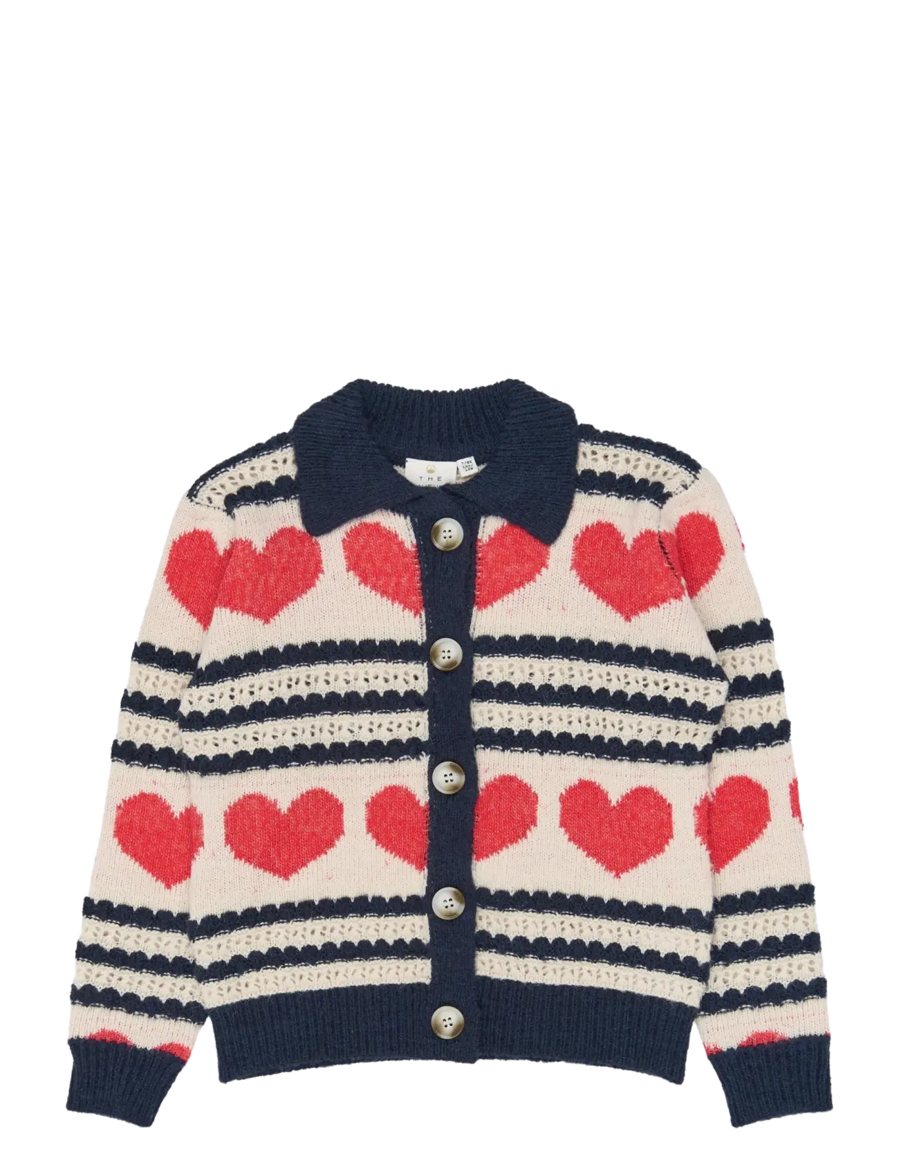 The New TNVallie Jacquard Cardigan - The New - GARDENIA STRIPED / cream