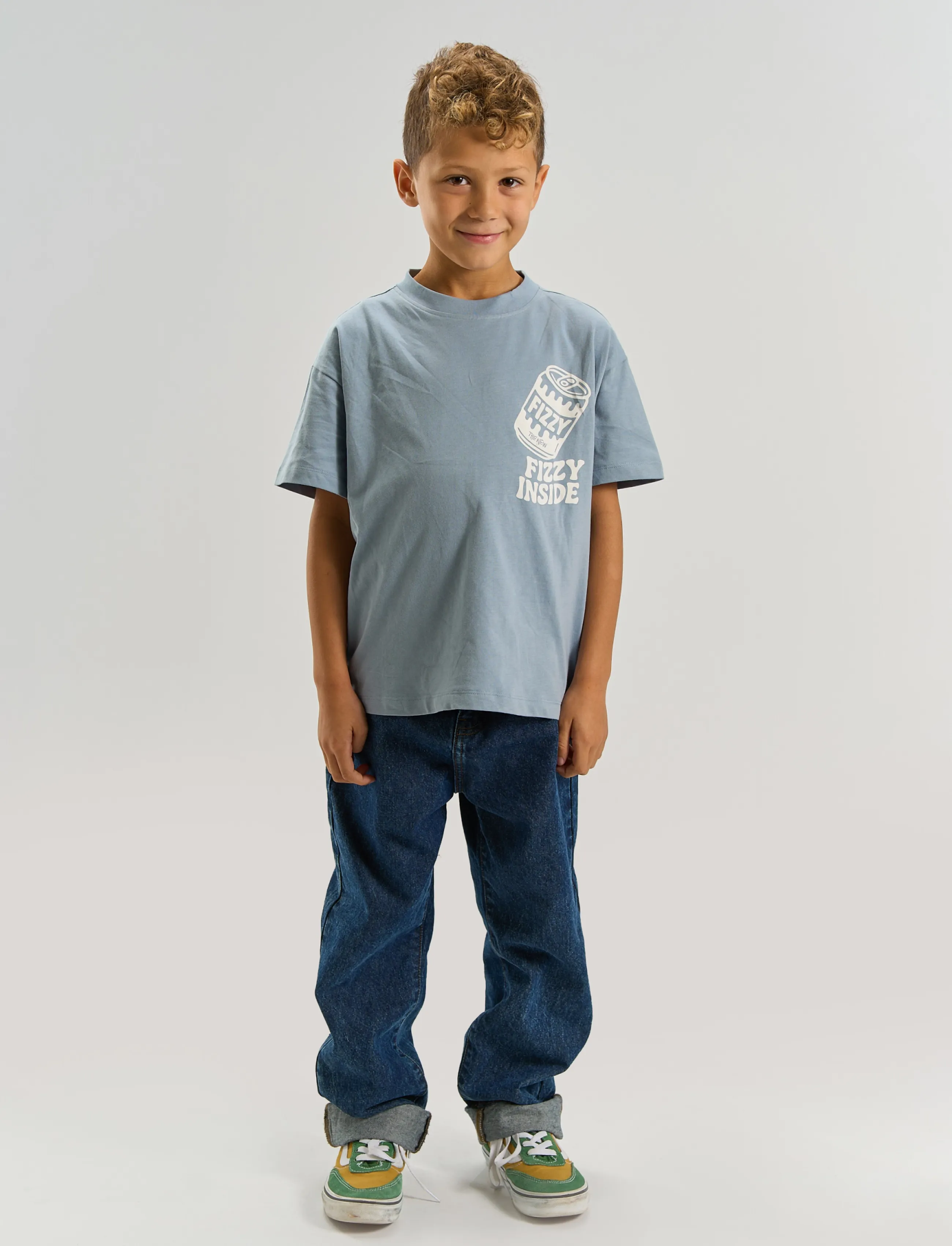 The New Tnvalentin Os S_S Tee, 122/128, Blue, T-Shirts > Kortærmede, Børn