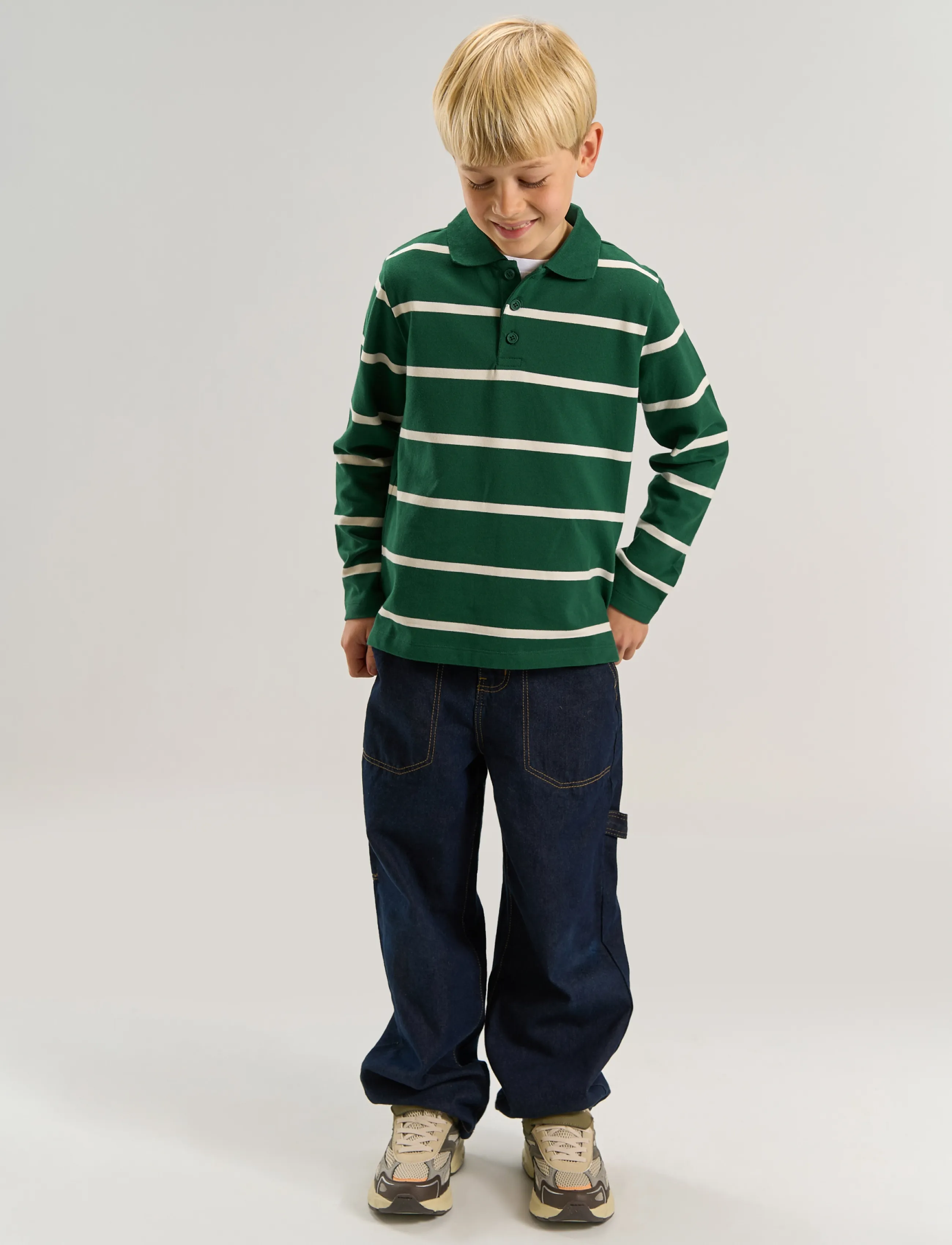 The New TNVuk L_S Pique Polo - Polosärgid - JUNE BUG STRIPED / green