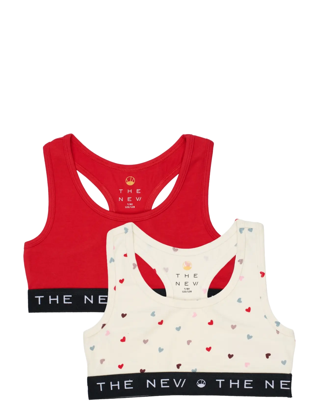 The New Tnthe New Top 2-Pack, Børn, Bralette 2-Pak, Rød, Str: 122/128