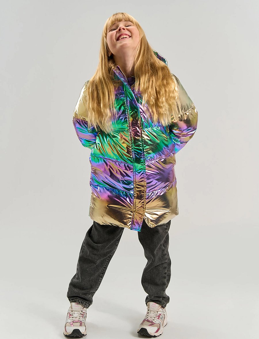 The New - TNUnicca Long Puffer Jacket - steppjacken - metallic multicolor - 0