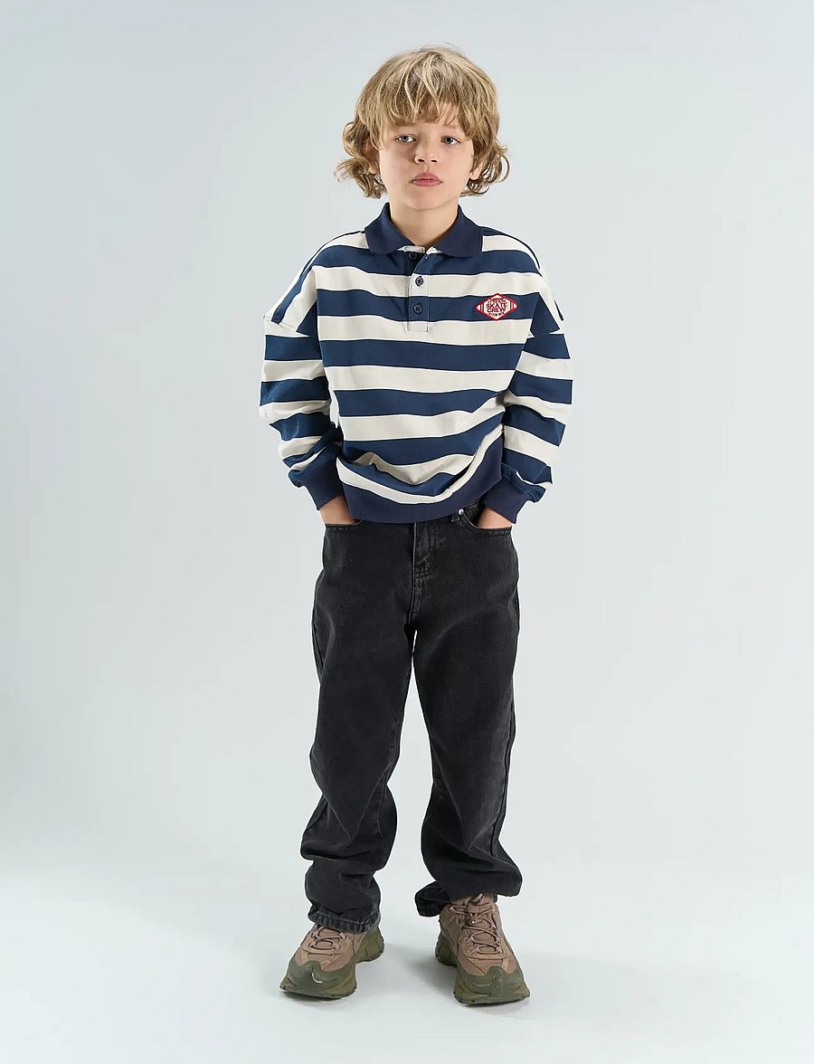 The New - TNYidar OS Polo Sweatshirt - pikkade varrukatega polod - navy blazer striped - 0